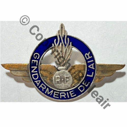 GENDARMERIE AIR 1939 ARGENTE  SM 2Anneaux Dos lisse Src.mesnil01 366Eur(x2) 